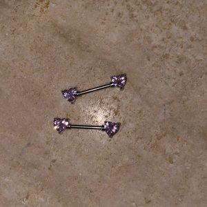 pair of pink heart shaped nipple rings UNUSED